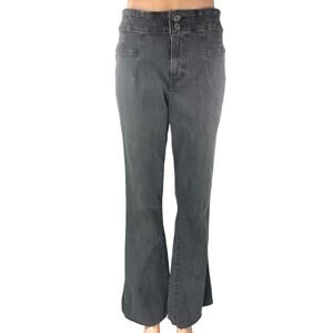 Lucky Brand Women's Black High Waist Frayed Bootcut Flared Denim Jeans Pants 10